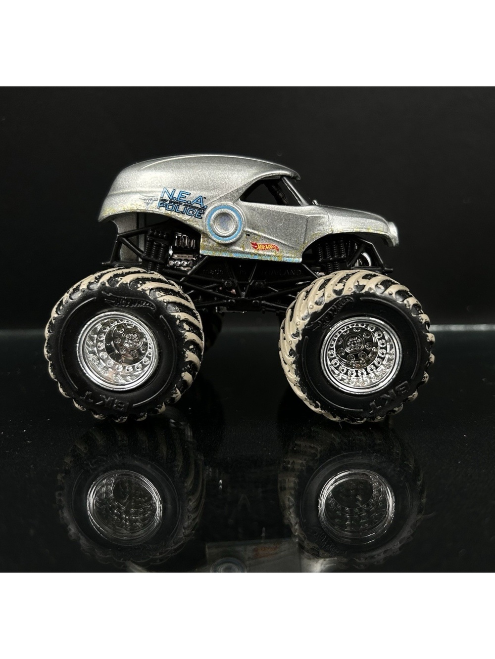 Hot Wheels Monster Jam NEA Police Diecast Silver 1:64 3.5"